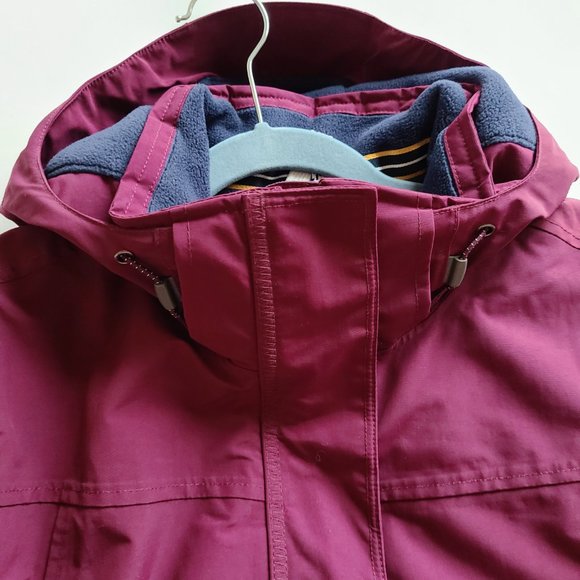 Lands' End Squall Plum Purple Full Zip Hooded Outerwear Rain Jacket Womens Small - Picture 10 of 16